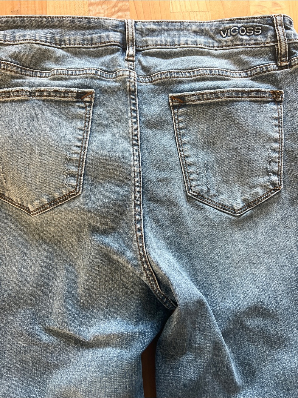 Vigoss Medium Blue Crop Straight Jeans - Picture 4 of 6